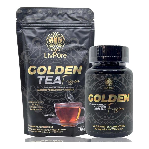 Pure Health. Golden Fussion 60 Caps Golden Tea 150 G Manzana Pure Health