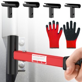 4-in-1 Hinge Gap Adjusting Tool Kit –Heavy Duty Steel Door Hinge Bender Wrench with Rubber Grip and Work Gloves, Professional Door Alignment Tool for Residential & Commercial Use