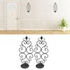 2 Pcs Candle Holder Exquisite Classical Style Black Iron Wall