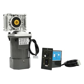 AC 110V 120W Worm Gear Reducer Motor with Speed Controller 1:80 Reduction Ratio Gearmotor Adjustable Variable Speed High Torque Reducer Gearbox Gear Motor 1650 RPM