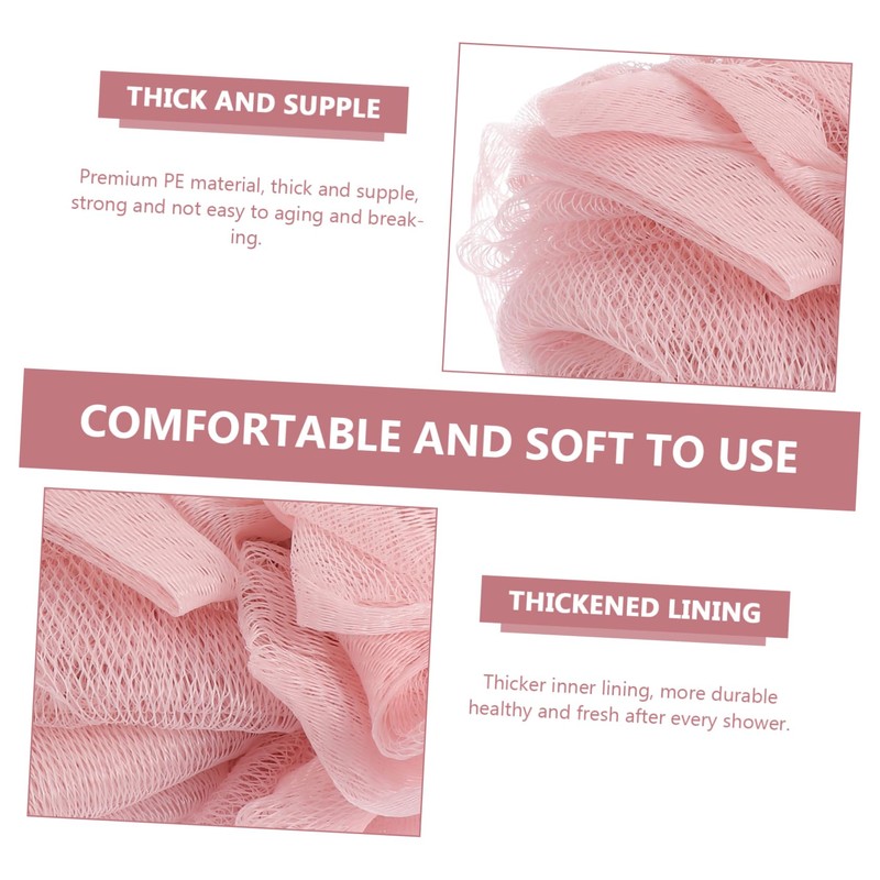 Baluue 3pcs Soft Pe Bath Scrubber Body Exfoliating Tool for