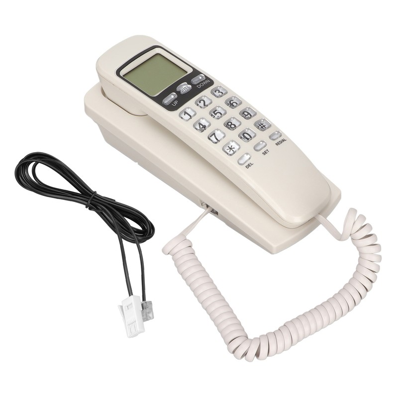 Wired Wall Phone Multifunctional Calendar LCD Display Caller ID Landline