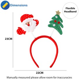 2 x Christmas Headbands Antlers Cute Xmas Dress Up Ears Head Decoration Men Women Adult Kid Costume Party Santa and Tree