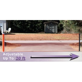 Kidkusion Retractable Driveway Guard | Adjustable Up to 20 Ft. | Visual Boundary for Playtime Safety | Orange | Made in USA