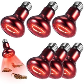 VIHOSE 6 Pack 100 W Reptile Heat Lamp Red Bulb Infrared Heat Emitter Lamp Basking Light Bulbs for Reptiles, Bearded Dragon, Lizard, Tortoise, Chickens, Leopard Gecko, Amphibian, Pets