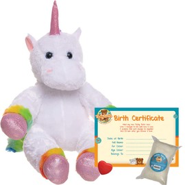 Teddy Tastic Make a Bear Kit 16" (40cm) Rainbow Unicorn, Soft Plush | Stuff your Own, No Sewing Required | Birth Certificate and Wishing Heart Included