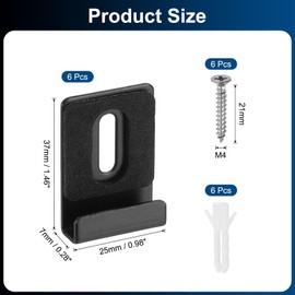 uxcell 6Pcs Metal Mirror Holder Clips, Mirror Hangers Hardware Kit with Screws & Rubber Pads Large Size for Wall Mounting Frameless Mirrors, Wall Tile, Billboards Display, Black