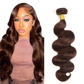 28 Inch Color #4 Bundles Dark Brown Body Wave Human Hair Bundles Brazilian Chocolate Brown Bundles Human Hair 1 Bundle Color #4 Body Wave Bundles Hair Extensions