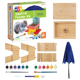 MindWare Make Your Own (MYO) Squirrel Feeder Craft Kit for Kids - Includes Wood Pieces, Paint, Brushes, Instructions and More