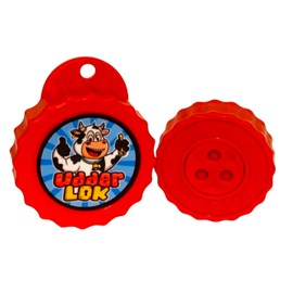 UdderLok - The Original Milk Bottle Lock - Red Circles - Stop People Pinching Your Milk!