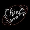 Chiefs Script Football Sparkly Crystal Kansas City Bling Iron-on Rhinestone
