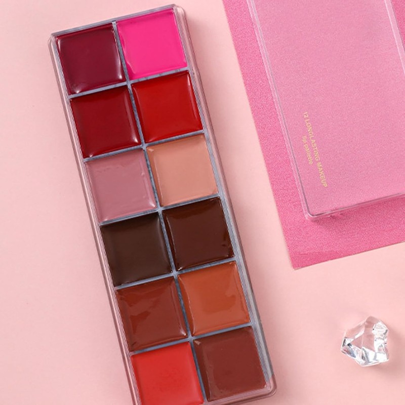 Paleta De Labios 12 Colores 12 Duraderos Mate Intenso Estuche