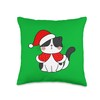 White Black Cat Santa Hat Christmas Cat Lovers Bah humbug