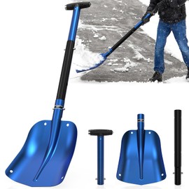 1PZ NF3-NG4 32" Detachable Snow Shovel for Car, Extendable Snow Shovel with Thickened Aluminum Alloy, Portable and Multifunctional for Cars, Snowmobiles, Camping and Mud, All Seasons