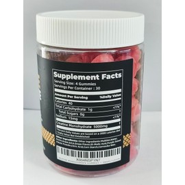 Nutravita Creatine Monohydrate Gummies for Men & Women-5g of Creatine Monohydrate per Serving - Sugar Free,Vegan, Grapes Flavor, 120 Count