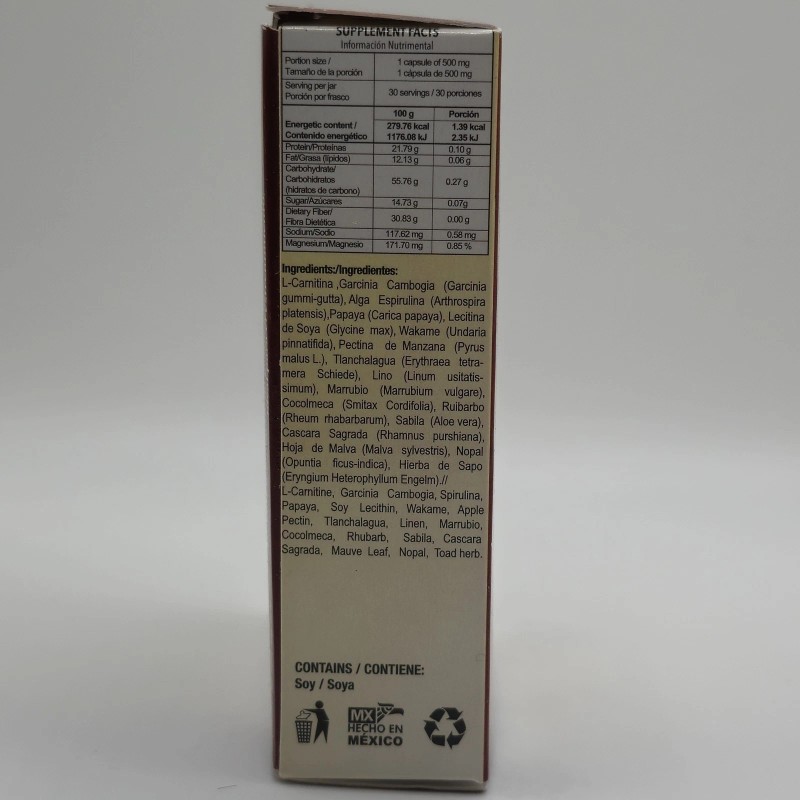 LESS LESS Natural Capsules 500mg With Papain 30 Count