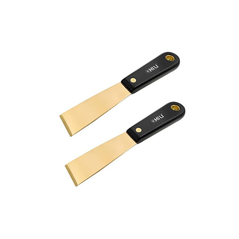 CHILI Tools 2PC. 1-1/4" Brass Putty Knife With Nylon Handle,