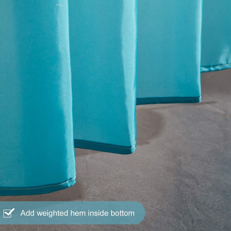 Furlinic Textile Shower Curtain Made of Fabric, Anti-Mould, Waterproof, Washable
