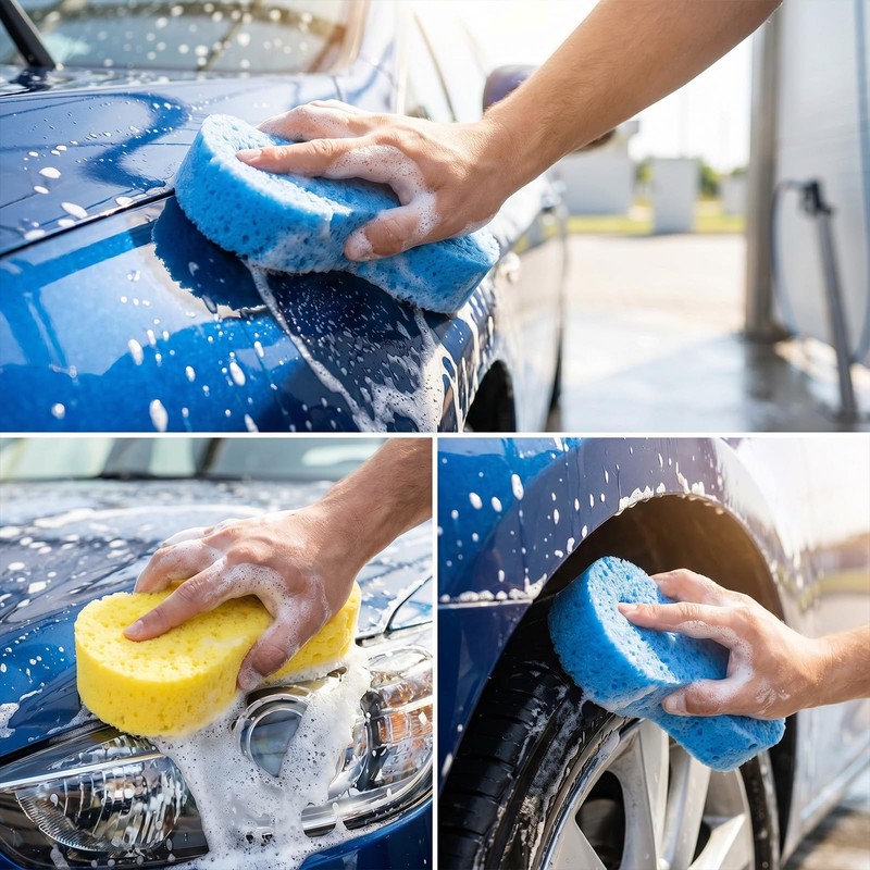 4 Pieces Large Sponges for Cleaning Thick Foam Scrubber Kit