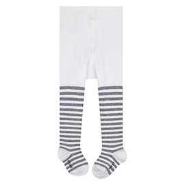 FALKE Unisex Baby Stripe Tights Breathable Sustainable Cotton Skin-Friendly Reinforced Stress Zones Non-Slip Striped Pack of 1, White (Off-White 2041)