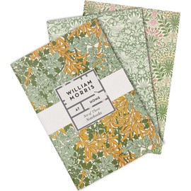 William Morris At Home Useful & Beautiful Set of Three A5 Notebooks, Green, FG6851