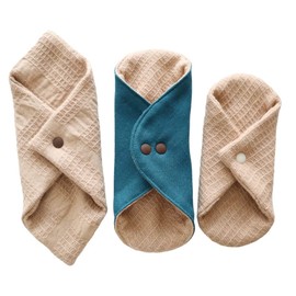 Hanabu Cloth Liner Trial 3-piece Set A (Snap M, Extra Snap S Round Type, Extra Warm Cloth Size M)