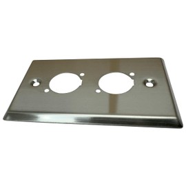 DIYTECH Blank XLR Wall Plate and XLR Panel Combo - Perfect for Professional Audio Setups in Studios, Theaters, and Conference Rooms - Easy to Install and Durable Design (2 Port Stainless Steel)
