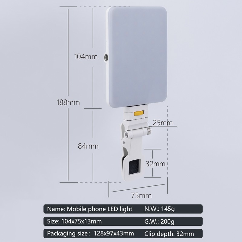 5W Photography Lamp Bi-color LED Light Pocket Vlog Light 2500K-9000K