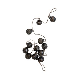 Creative Co-Op 72' L Embossed Mercury Glass Ornament Garland w/Jute Cord, Antique Pewter Finish