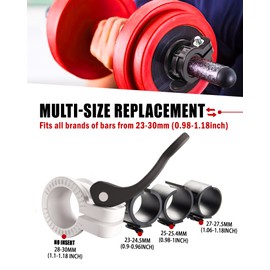 ZY-HUAN Mini Pro Barbell Clips 1 inch I Multi-Size Adjustable Barbell Collar I 1 inch Barbell ClampsIQuick Release Weight Clips Pair of Locking for Dumbbell Bar (Black+White)