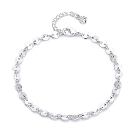 GDCOIN Bracelet for Women Gold Plated Silver Color Cute Satellite Chain Layered Bracelet Jewelry Coin Bracelet Dainty Minimalist Beach Jewelry Gifts