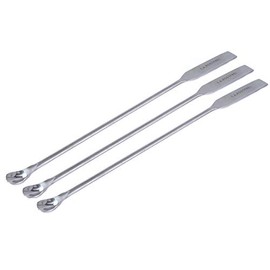 blueINOX Economy Set of 3 Micro Spoon Spatulas (Ointment Spatula/Laboratory Spatula) - Double-Sided Chrome-Plated