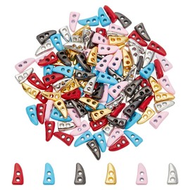 FINGERINSPIRE 120 Pcs 2 Hole Mini Alloy Toggle Buttons 6 Colors 0.25" Tiny Ox Horn Buttons for BJD Doll Making Small Sewing Horn Toggle Button Costume Accessories for DIY Scrapbook Doll Clothes