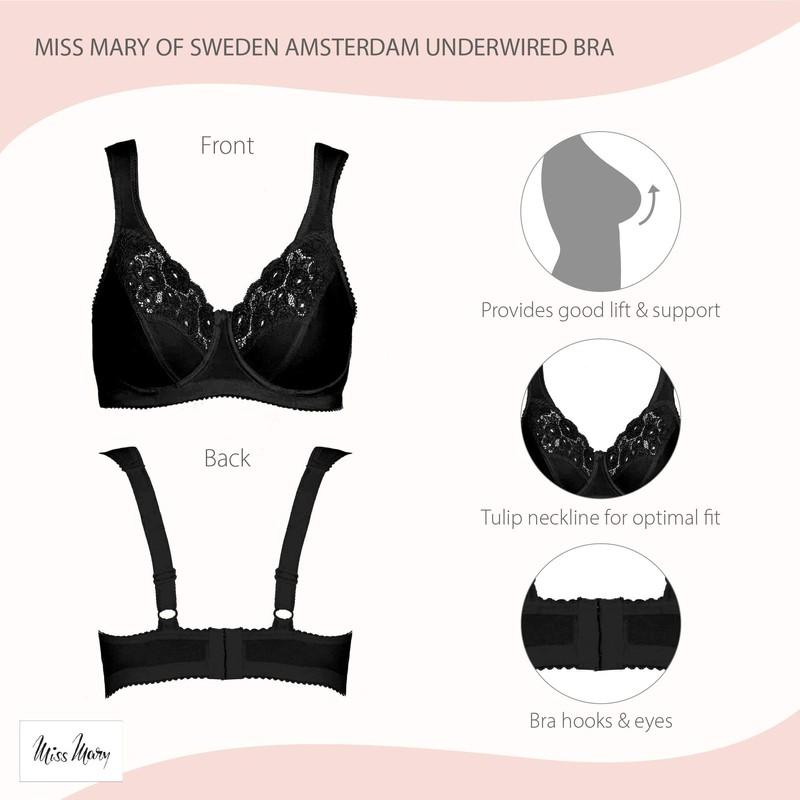 Miss Mary of Sweden Amsterdam Women's Underwired Bra with No-Slip