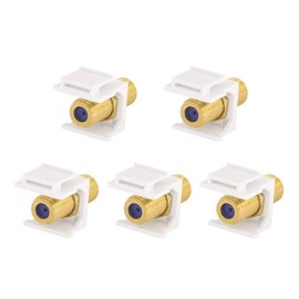 VCE Coax Keystone Jack Insert Gold-Plated, 3GHz Coaxial Cable Connector, F-Type RG6 Cable Extender Female to Female for Wall Plate and Patch Pane, 5 Pack