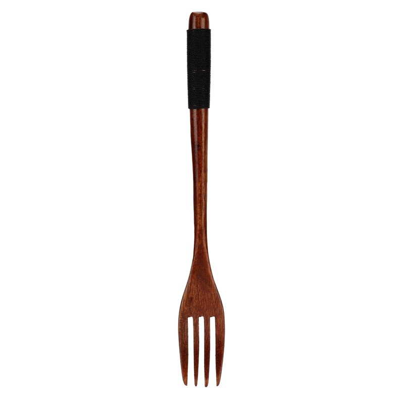 Tbest Wooden Fork, Waffle Iron, Kitchenware, Cutlery for Picnic, Barbecue,