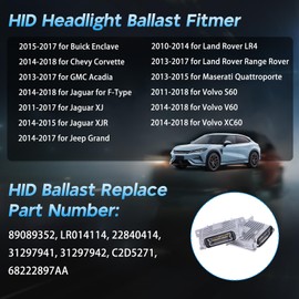 Hiolpen Xenon HID Headlight Ballast Fit for 15-17 for Buick Enclave 14-18 for Chevy Corvette 13-17 for GMC Acadia 11-17 for Jaguar XJ 14-17 for Jeep Grand for Cherokee 11-18 for Volvo S60