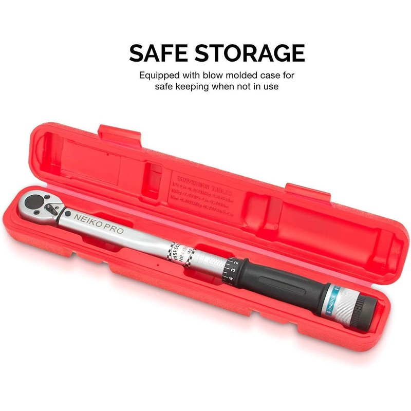 Neiko PRO 03707B 3/8" Torque Wrench, 3/8” Drive SAE, 15-80