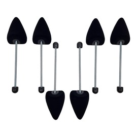DELFA Samty Shoe Stretcher with Spiral Spring Pointed Size 39-42 - Foam Shoe Shaper Shoe Stretcher - Set of 3 Pairs for Women High Heels Classic, black, 39-42