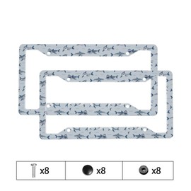 Sharks Sea Animal License Plate Frames for Women Men Universal License Plate Cover Auto Decorative Solid Rust-Proof Aluminum Car Tag Holder with 2 Holes and Screws Car Accessories 2 Pack