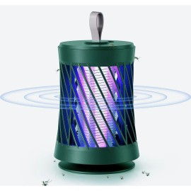 Electric Mosquito Killer Lamp With Uv Light Rechargeable 10594 Cubic Feet Range Indoor Outdoor Use Green Plastic ModelColor: Green Color