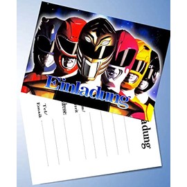 VSW Power Rangers No. 37 Invitation Cards and 12 Envelopes for Birthday Parties and Children's Birthday Parties 12