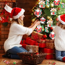 Minicoco 12pcs Christmas Ornaments, Gingerbread Man Ornaments for Christmas Tree, Cute Snowman Xmas Tree Decorations Santa Claus Figurines Ornaments for Xmas Tree Hanging Party Decorations