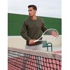 TACVASEN Fleece Pullover Men Crewneck Sweat Shirts with Side Zipper
