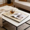 40x30CM Rectangle Mother of Pearl Lazy Susan White Boho Decor