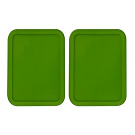 Replacement Lids fits Pyrex 11-Cup Glass Food Storage Container Bowls, (9.75 x 8-Inch) Plastic Rectangle Lids Covers for Pyrex 7212-PC, Airtight & Leakproof (2-Pack, Green)