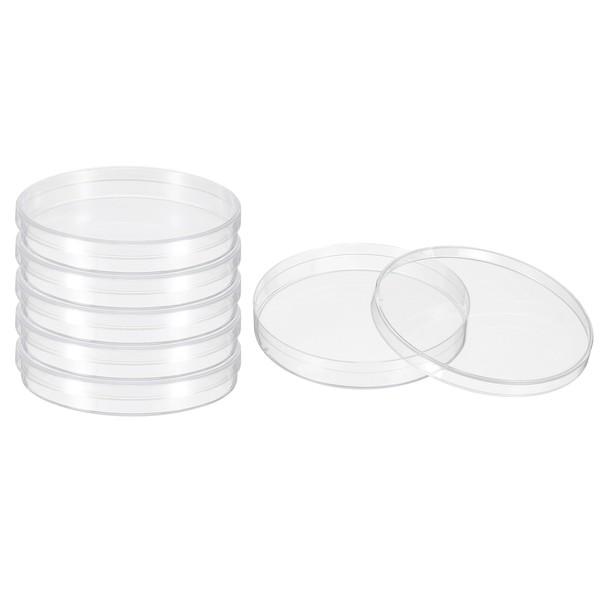 PATIKIL 75mm Plastic Petri Dishes with Lid, 6 Pcs Petri