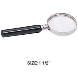 ToolUSA 1.5" Diameter Lens, 3x Power, Metal Rim Magnifier With Black Plastic Handle: MG-08774