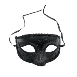 VIGUEUR Venetian Masquerade Mask for Women and Men, Shiny Party Costume Mask, Black