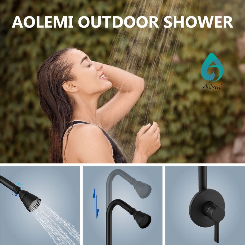 Aolemi Outdoor Shower Kit Fixtures System Faucet Single Handle with